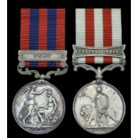 Pair: Major-General G. Nott, 19th Madras Native Infantry India General Service 1854-95, 1 clasp,