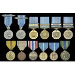 Thailand, Korea War Medal (2), complete with brooch bars; South Korea, War Service Medal;