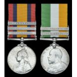 Pair: Private J. Underwood, South Staffordshire Regiment Queen’s South Africa 1899-1902, 3 clasps,