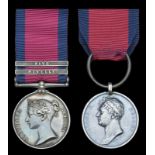 Pair: Private T. Herbert, Grenadier Guards Military General Service 1793-1814, 2 clasps, Nivelle,