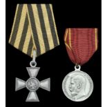 Russia, Cross of St. George for Bravery, 4th Class, silver, reverse marked, ‘1/M 023178’, mounted