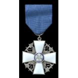 Finland, Order of the White Rose, Knight’s breast badge, silver and enamel, eyelet bearing the