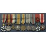 A mounted group of nine miniature dress medals attributed to Vice-Admiral Hon. Arthur Stopford,