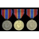 Army of Cuban Occupation Medal 1898-1902 (3) (M.No. 827) with full wrap brooch, edge bruise; another