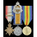 Three: Private E. Bailey, East Lancashire Regiment 1914 Star, with copy clasp (8210 Pte., 1/E.