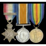 Three: Private G. Heley, West Yorkshire Regiment 1914 Star, with clasp (7747 Pte., 1/W. York. R.);