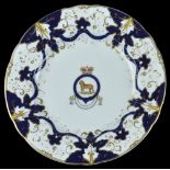 The Royal Madras Fusiliers Officers’ Mess Dinner Plate & 9th Regiment of Native Infantry (Bombay)