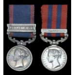 A pair of miniature dress medals attributed to General H. K. Burne, Military Secretary to Earl Mayo,