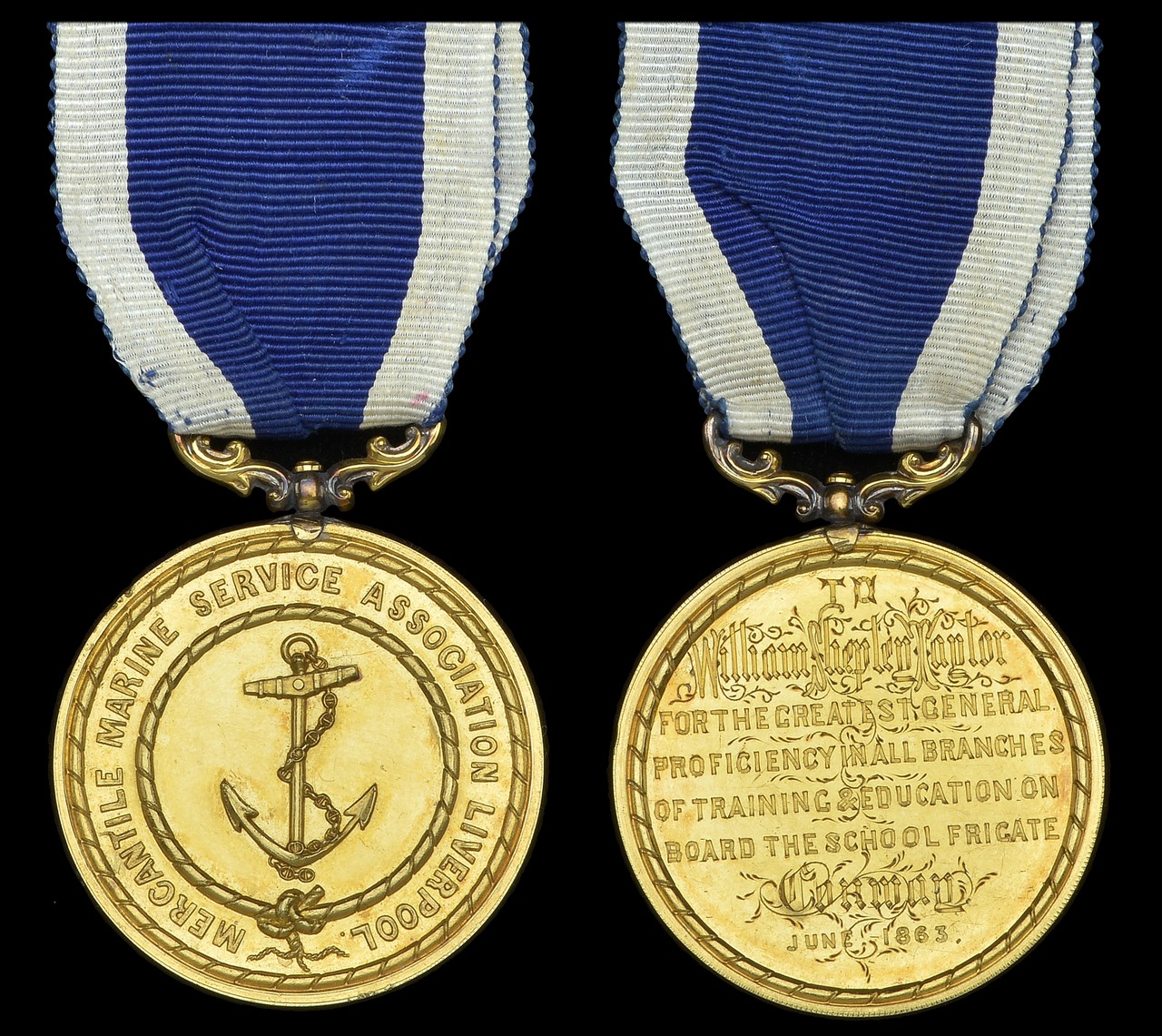 Mercantile Marine Service Association of Liverpool, silver-gilt prize medal (To William Shepley