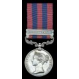 India General Service 1854-95, 1 clasp, Bhootan (658 J. Crawford, H.M’s. 80th Regt.) edge bruise,