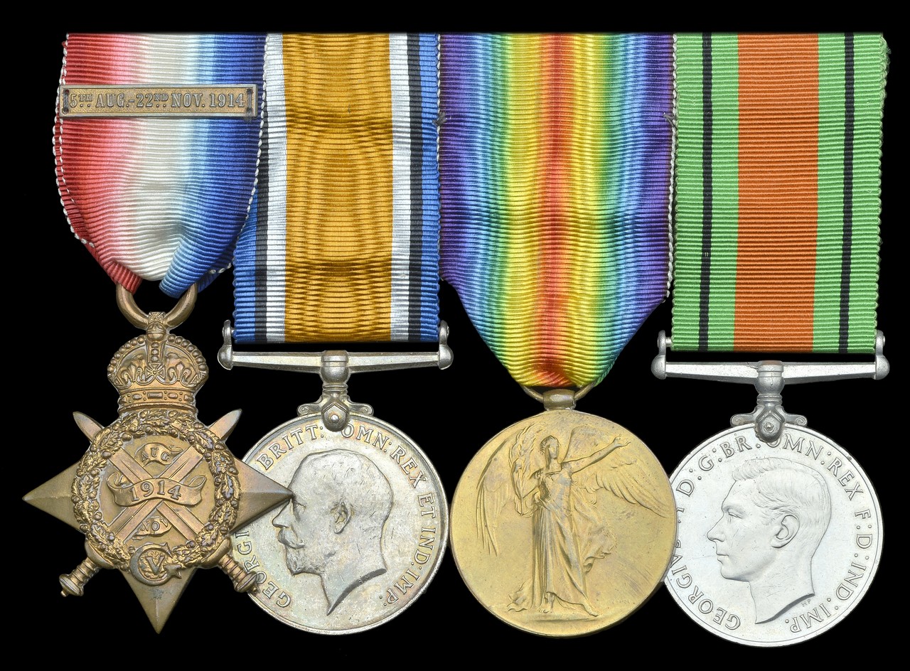 Four: Private E. James, Coldstream Guards 1914 Star, with clasp (8337 L. Cpl., C. Gds.); British War