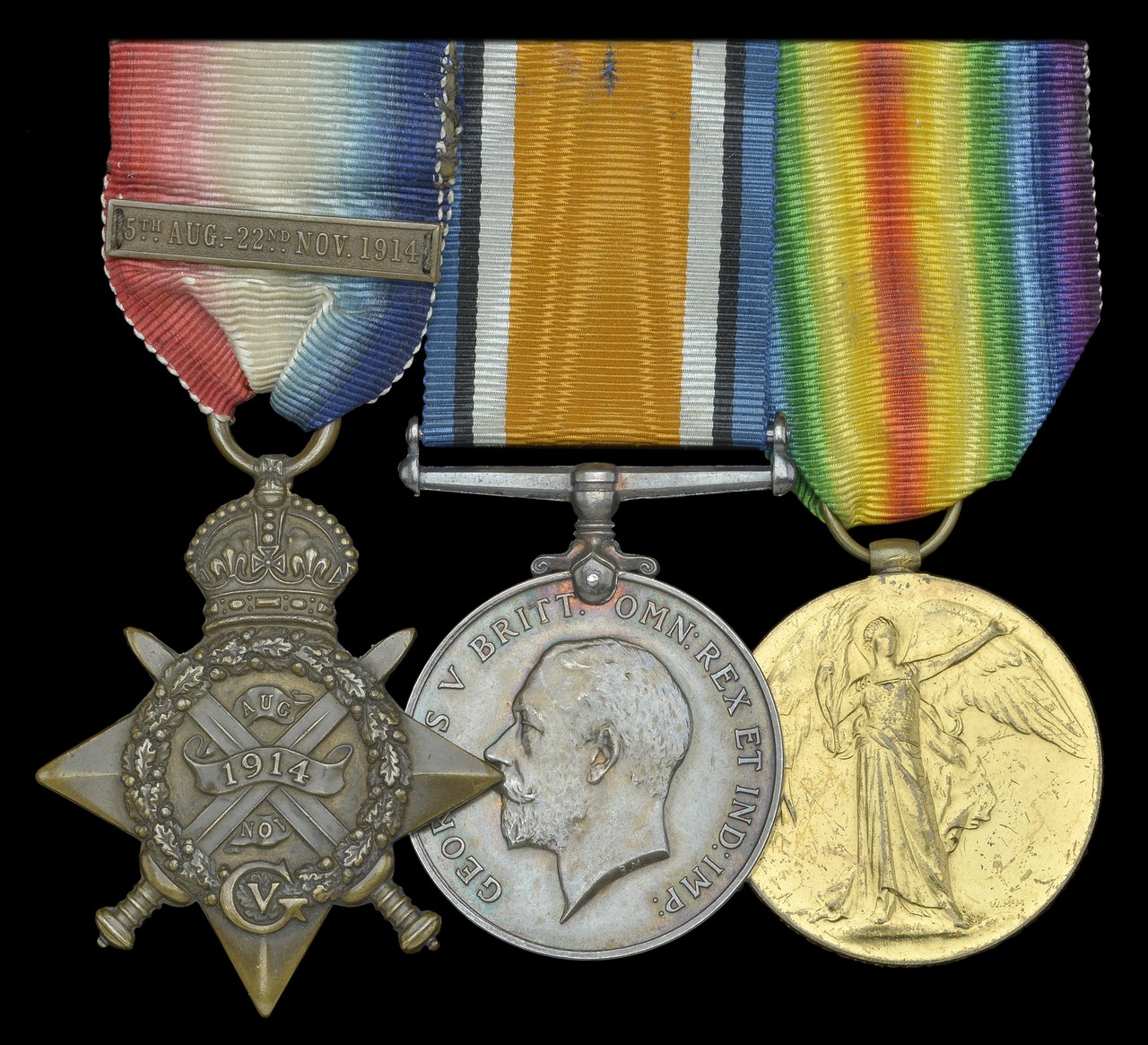 Three: Able Seaman N. Brunyer, Royal Naval Volunteer Reserve 1914 Star, with copy clasp (KW.849 Ord.