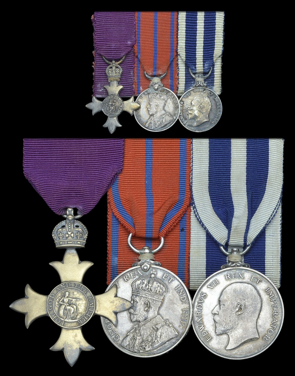 A rare Great War O.B.E., Edward VII K.P.M. group of three awarded to Captain E. M. Showers, Chief
