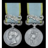 Crimea 1854-56, 1 clasp, Sebastopol (No. 2695 Wilm. Gill, 89th Regt.) depot impressed naming, claw