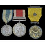 A rare Boxer Rebellion Military Order of the Dragon group of three awarded to Major F. V.