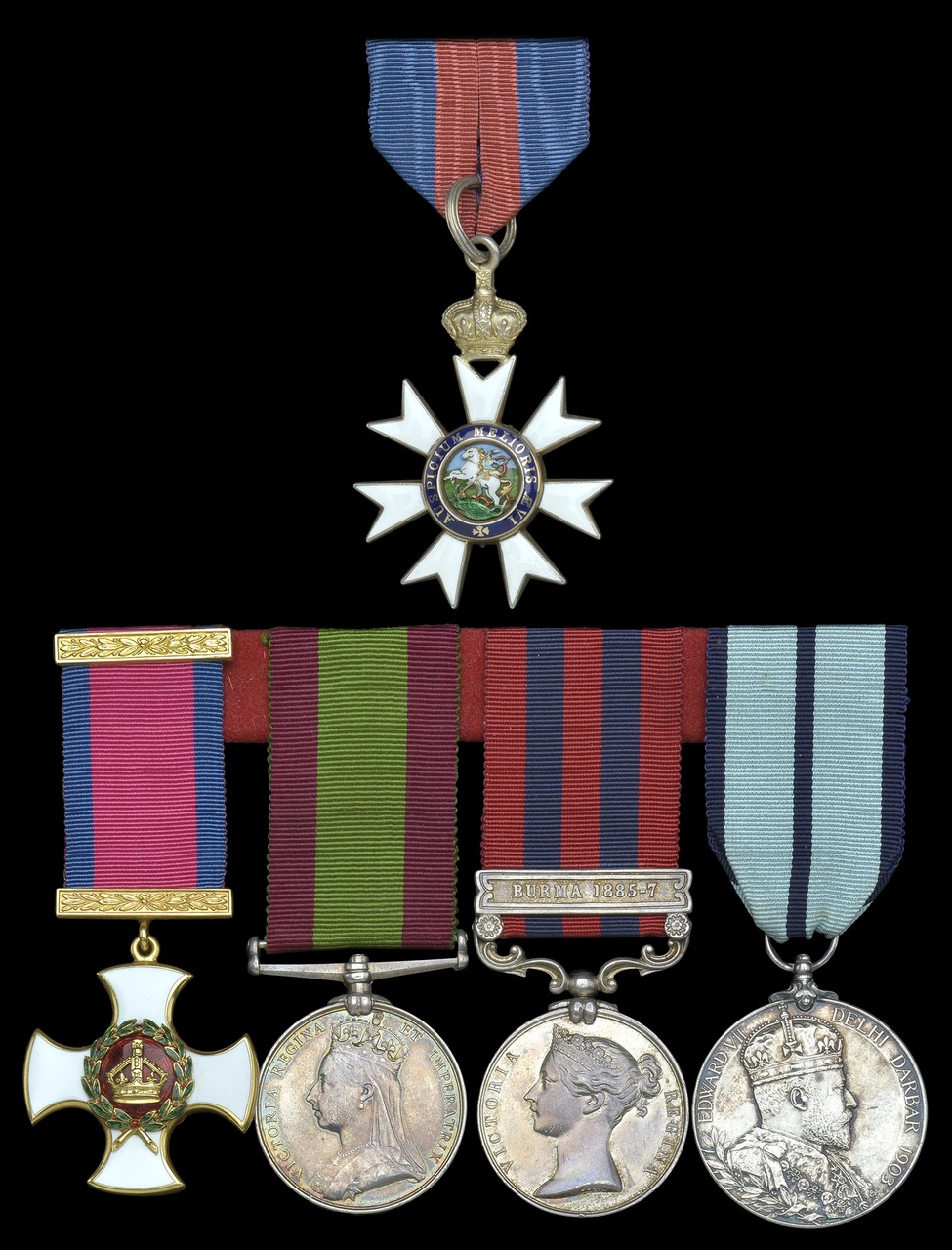 A fine C.M.G. and gold D.S.O. group of five awarded to Colonel Alfred Keane, Royal Artillery The