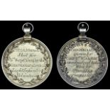 Gravesend Loyal Light Infantry Volunteers, silver-gilt prize medal, 42mm diameter, hallmarked London