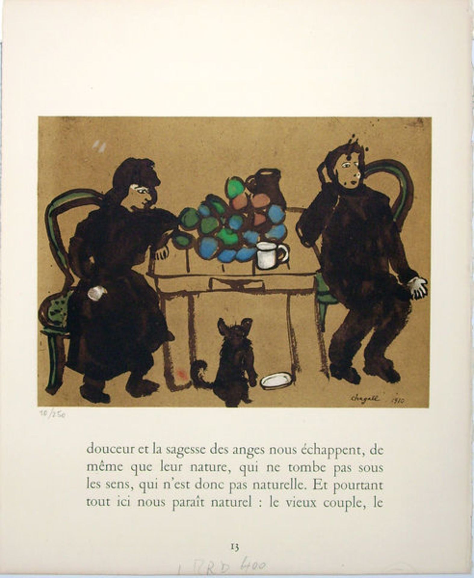 Chagall, Marc
Farblithographie, 20,0 × 27,0 cm.
Le coupleAus der Folge "Les Ateliers de Chagall"