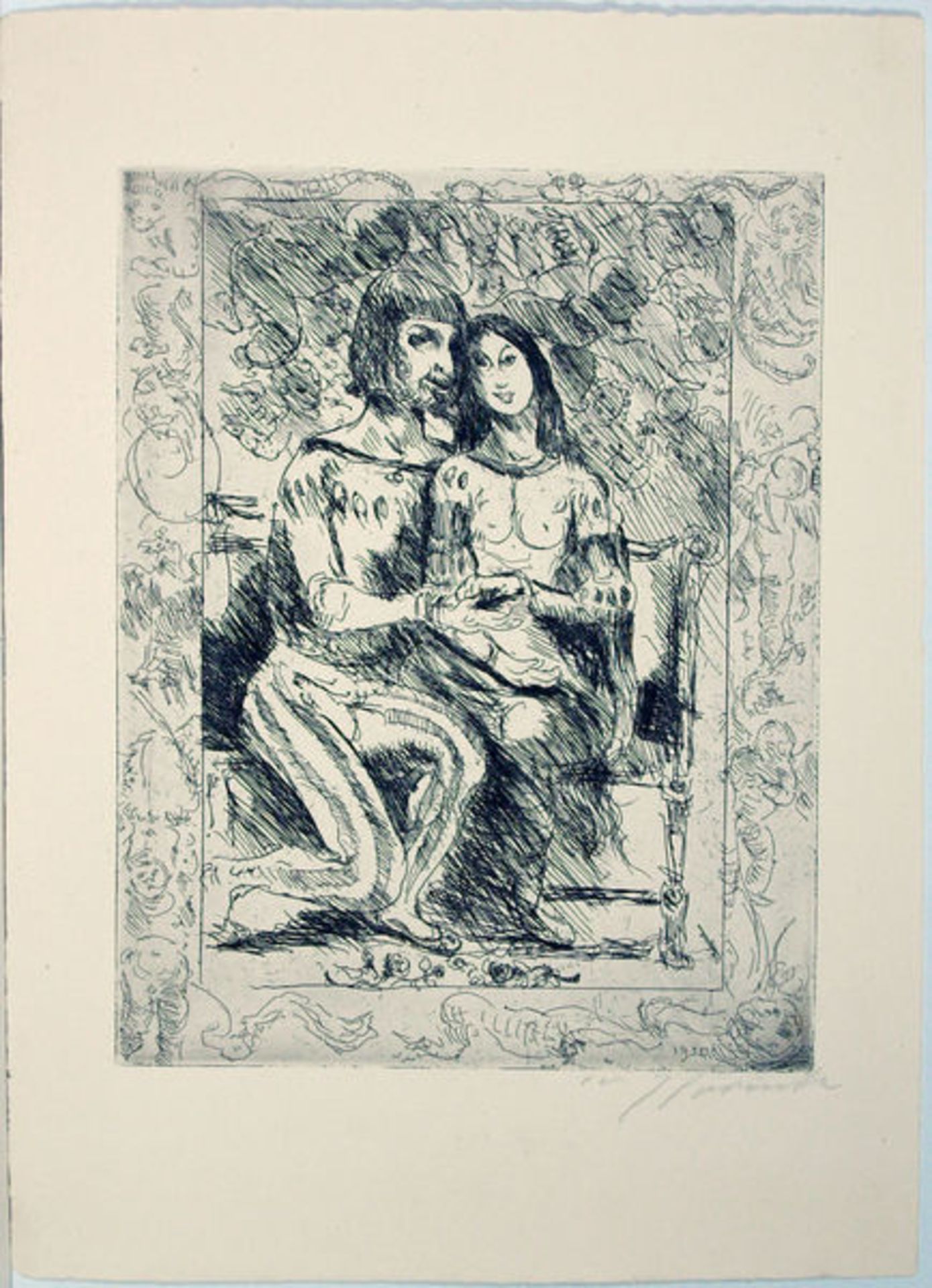 Corinth, Lovis
Radierung auf Zanders Velin mit Wasserzeichen, 27,7 × 21,7 cm.
Weislingen und