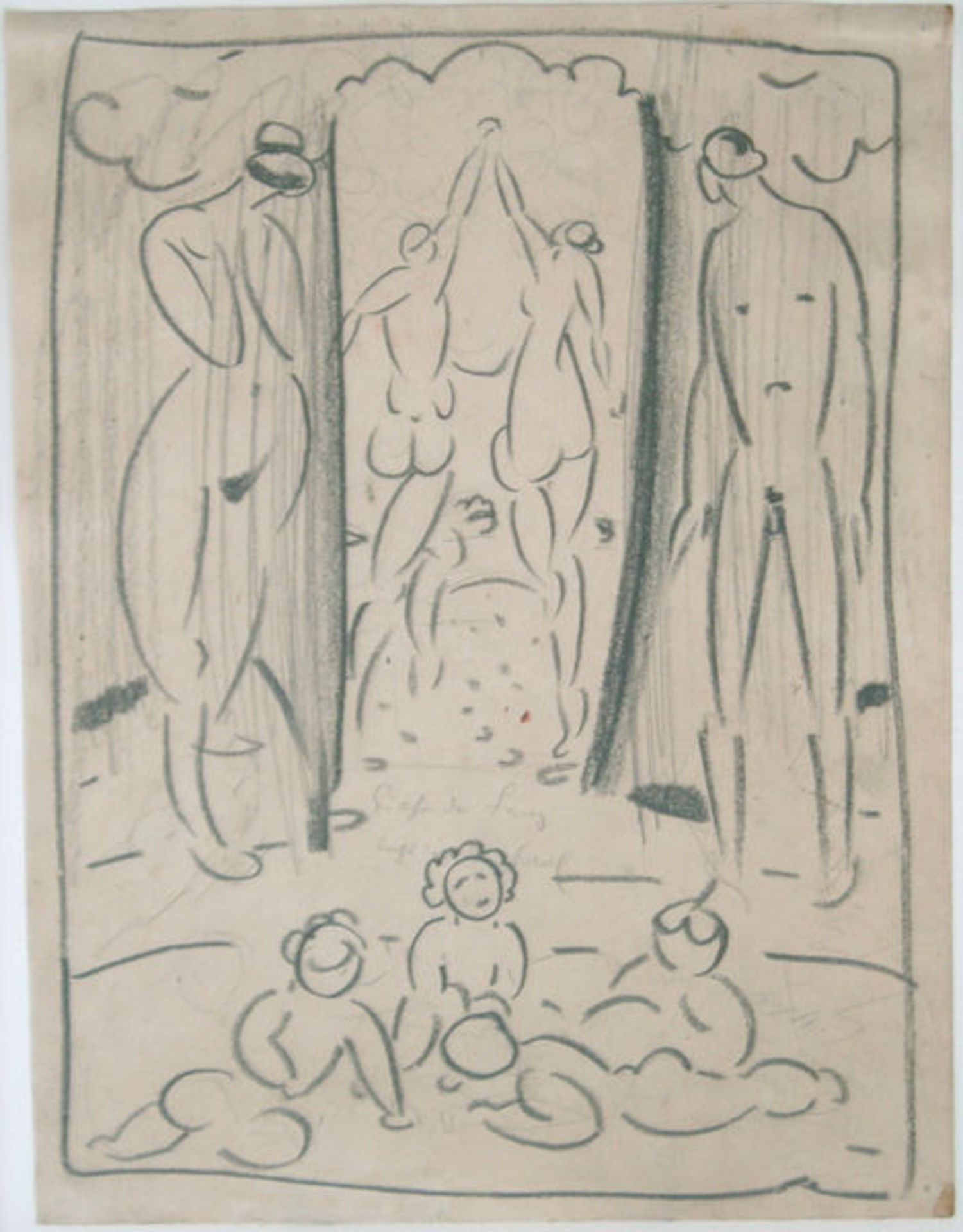 Ackermann, Max
Zeichnung mit Graphit auf Papier
35,7 × 27,4 cm
Ohne Titel (Tanzfest) (1917)