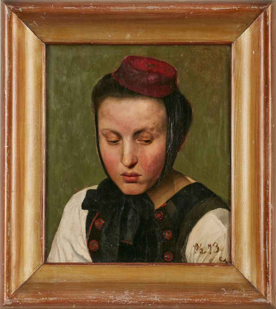 Gemälde Carl Gehrts 1853 Hamburg - 1898 Endenich Studierte in Weimar bei Brütt und Gussow. "Junge