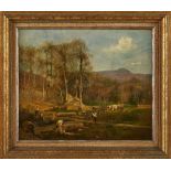 Gemälde Anton Wessely 1848 Wien - 1908 Wien Landschafts- u. Tiermaler, Schüler von Karl Mayer an