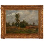 Gemälde Peter Burnitz 1824 Frankfurt - 1886 Frankfurt "Landschaft mit Birke" u. re. sign. Burnitz