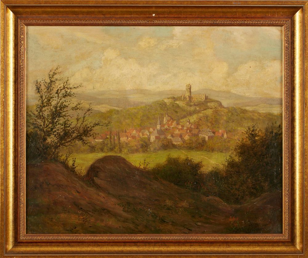 Gemälde Karl Luckhardt "Blick auf Königstein mit der Burg" u. re. sign. K. Luckhardt Öl/Lwd., 43 x