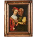 GemäldeLucas Cranach, in der Nachfolge des Niederlande 18./19. Jh. "Das ungleiche Paar" Öl/Lwd.