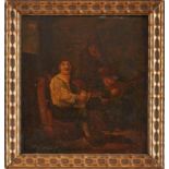 GemäldeNiederländischer Genremaler um 1700 "Musikanten" Öl/Holz, 16 x 15 cm