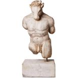 Gr. Skulptur eines Minotaurus,Italien 18. Jh. Weißer Marmor, vollrd. gearbeitet. Muskulöser