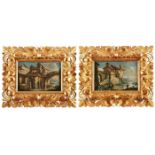 Paar GemäldeChristian Stöcklin 1741 Genf - 1795 Frankfurt Der gelernte Bildnismaler hielt sich zu