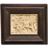 Miniatur-Relief"Gustav Adolf von Schweden erhält Schlüssel der Stadt", wohl 19. Jh. Elfenbein,