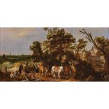 Gemälde Holländische Schule um 1620"Rastende Soldaten" Öl/Holz, 31 x 59 cm Provenienz: Kunsthandel