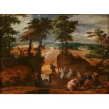 Gemälde Jan I Brueghel, Umkreis des1568 Brüssel - 1625 Antwerpen "Der Überfall" Öl/Holz, 39,4 x 63,6