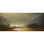 Gemälde Wilhelm Lichtenfeld1817 Hamburg - 1891 München "Mondschein über einem Gebirgssee" verso