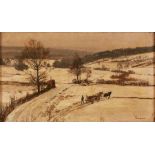 Gemälde Fritz Wucherer1873 Basel - 1948 Kronberg im Taunus "Winter - Motiv aus dem Taunus bei