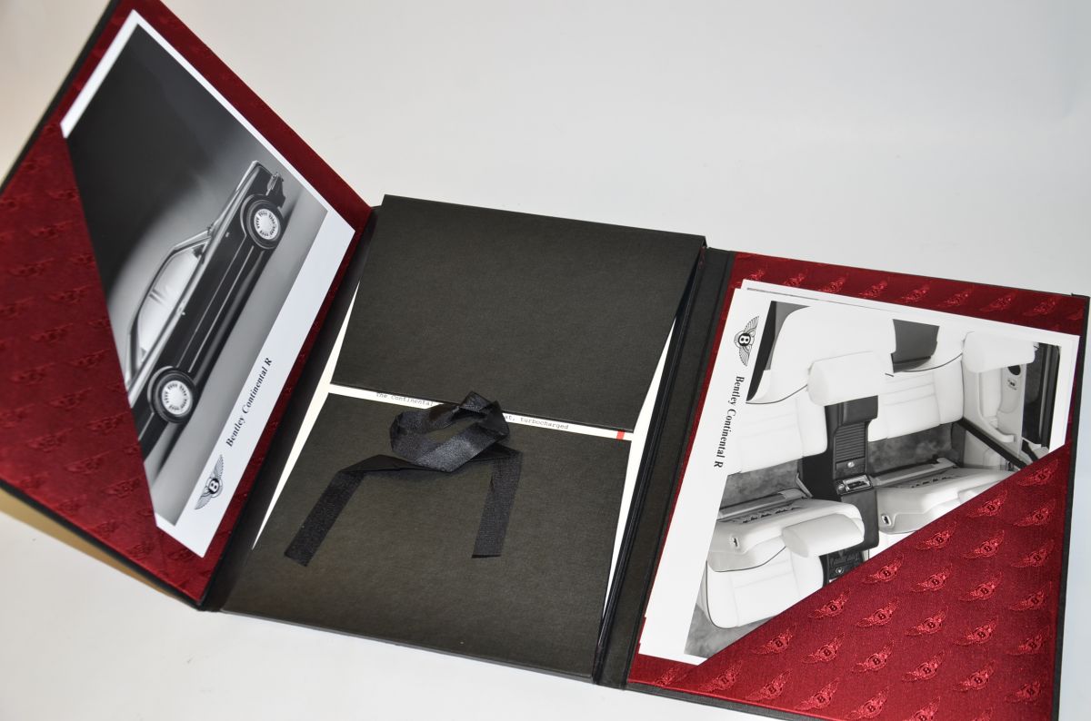 A beautiful folding brochure about the Bentley Continental R