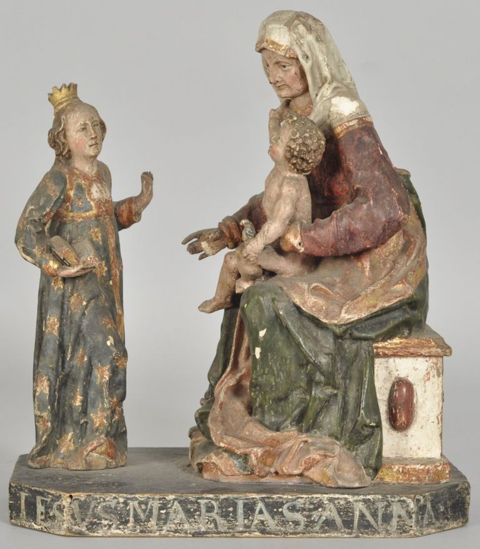 Figurengruppe Heilige Anna Selbdritt, Oberlausitz/Böhmen,Umkreis Kloster Marienstern, um 1660