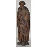 Johannes der Täufer, Ulm, Meister von Illerzell, um 1500Lindenholz, geschnitzt, Rückseite und Kopf