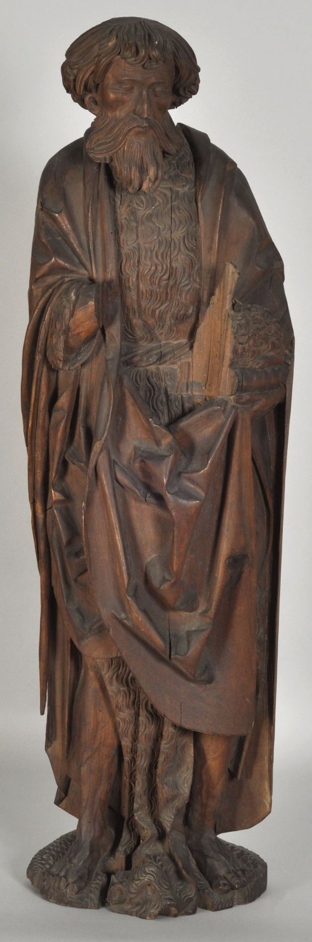 Johannes der Täufer, Ulm, Meister von Illerzell, um 1500Lindenholz, geschnitzt, Rückseite und Kopf