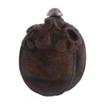 An unusual Chinese bamboo snuff bottle shaped as a peach , 19th century  An unusual Chinese bamboo