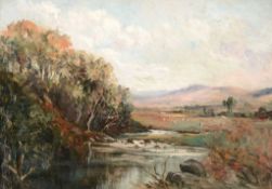 Mary Scott (20th century) - Duntocher Burn, above Duntiglennan Oil on canvas 26 x 36 cm. (10 1/4 x