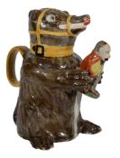 A Staffordshire pearlware bear-baiting jug and cover  A Staffordshire pearlware bear-baiting jug and