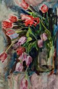 Clemence Dane [Winifred Ashton] (1885-1965) - Still llife, with tulips in a vase Watercolour and