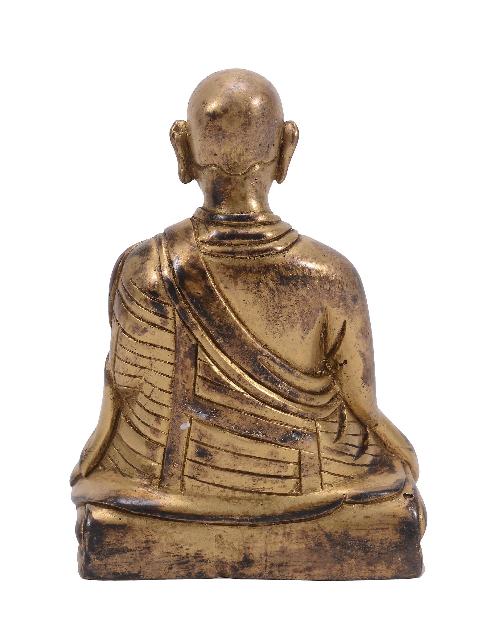 A Tibetan gilded figure of a monk, 18th century  A Tibetan gilded figure of a monk, 18th - Image 3 of 3