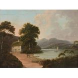 Attributed to Jane Nasmyth (1778-1840) - Lakeside cottage Oil on panel 26 x 36 cm (10 1/4 x 14 in)
