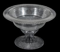 A glass centre bowl and separate stand, possibly Irish, circa 1825  A glass centre bowl and separate
