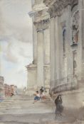 Sir William Russell Flint (1880-1969) - The salute steps Venice Watercolour Signed lower left 27.5 x