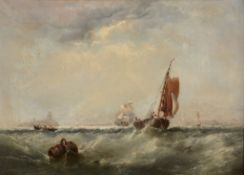 Edwin Hayes (1820-1904) - Vessels off the coast Oil on canvas Signed and dated   1844   lower left